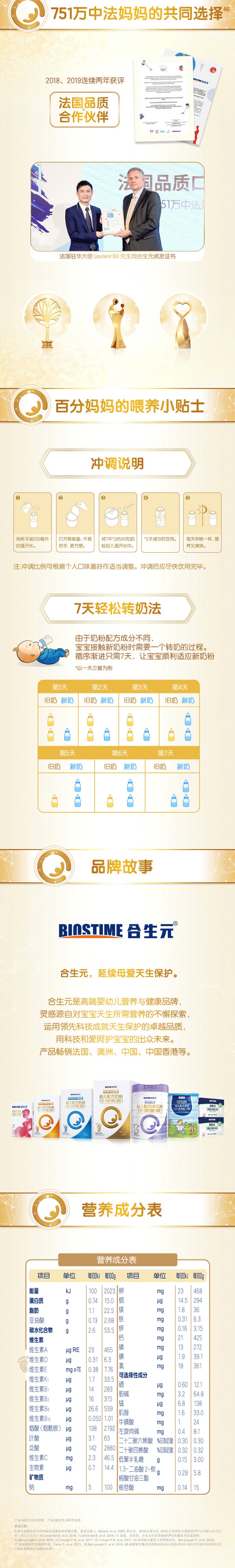 【新妈专享】合生元派星较大婴儿2段配方奶粉400g 乳桥蛋白LPN